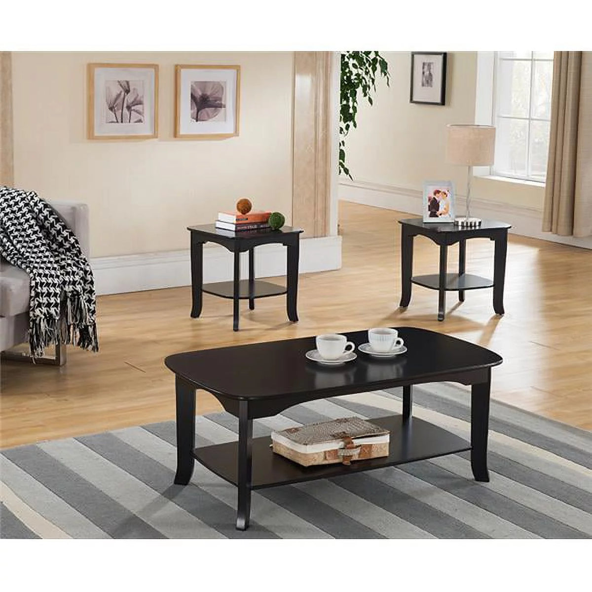 Wood Occasional Table Set, Espresso - 3 piece T82794