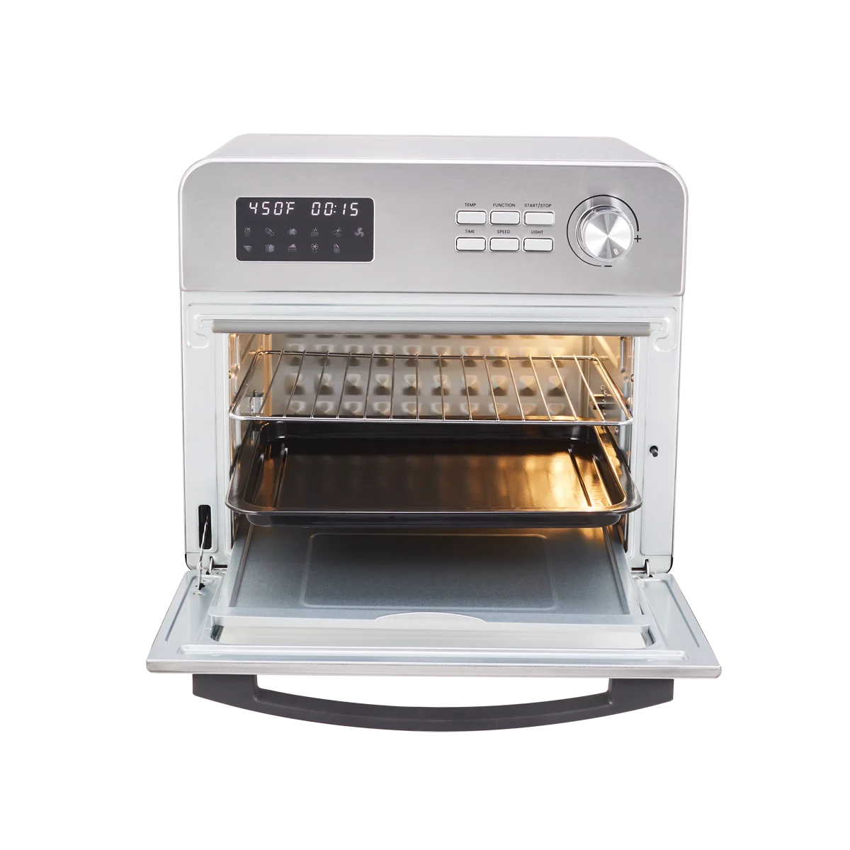 6-in-1 Air Fryer Toaster Oven, 24 Quart LCD Countertop Convection Airfryer with Rotisserie and Dehydrator R213