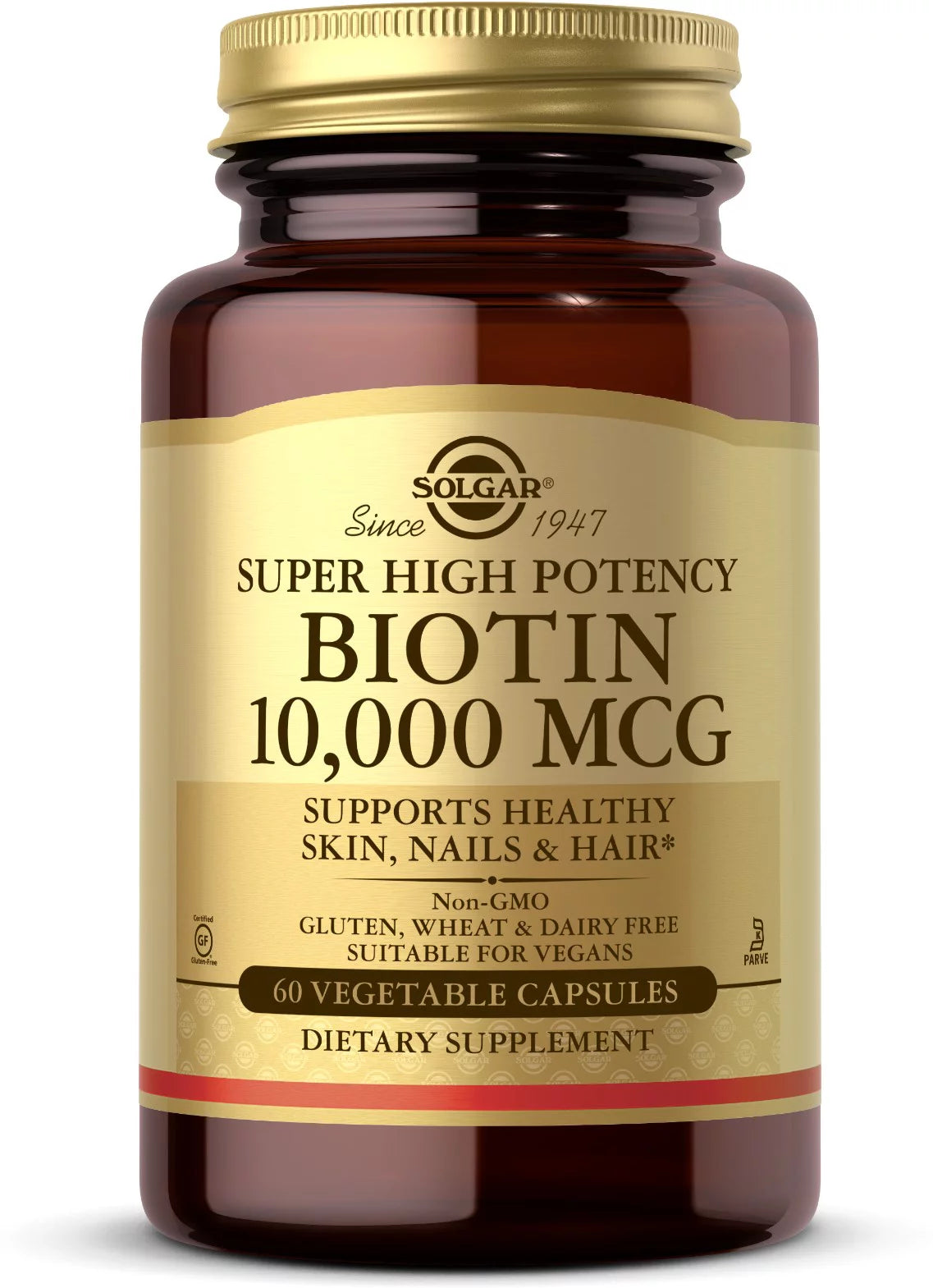 Biotin 10,000 mcg Vegetable Capsules 60 ct Pack of 3 K97048