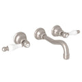 Satin Nickel Wall Mount Widespread Lavatory Faucet Z8185