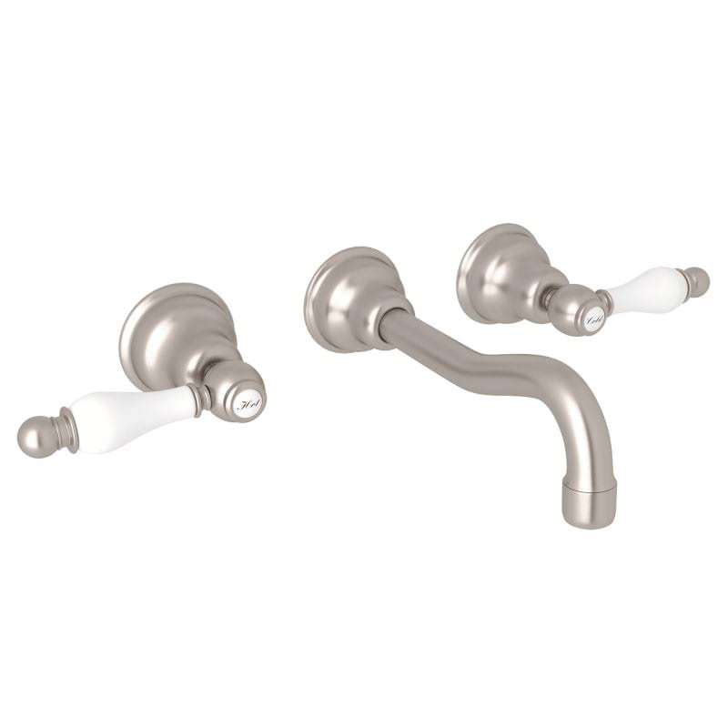 Satin Nickel Wall Mount Widespread Lavatory Faucet Z8185
