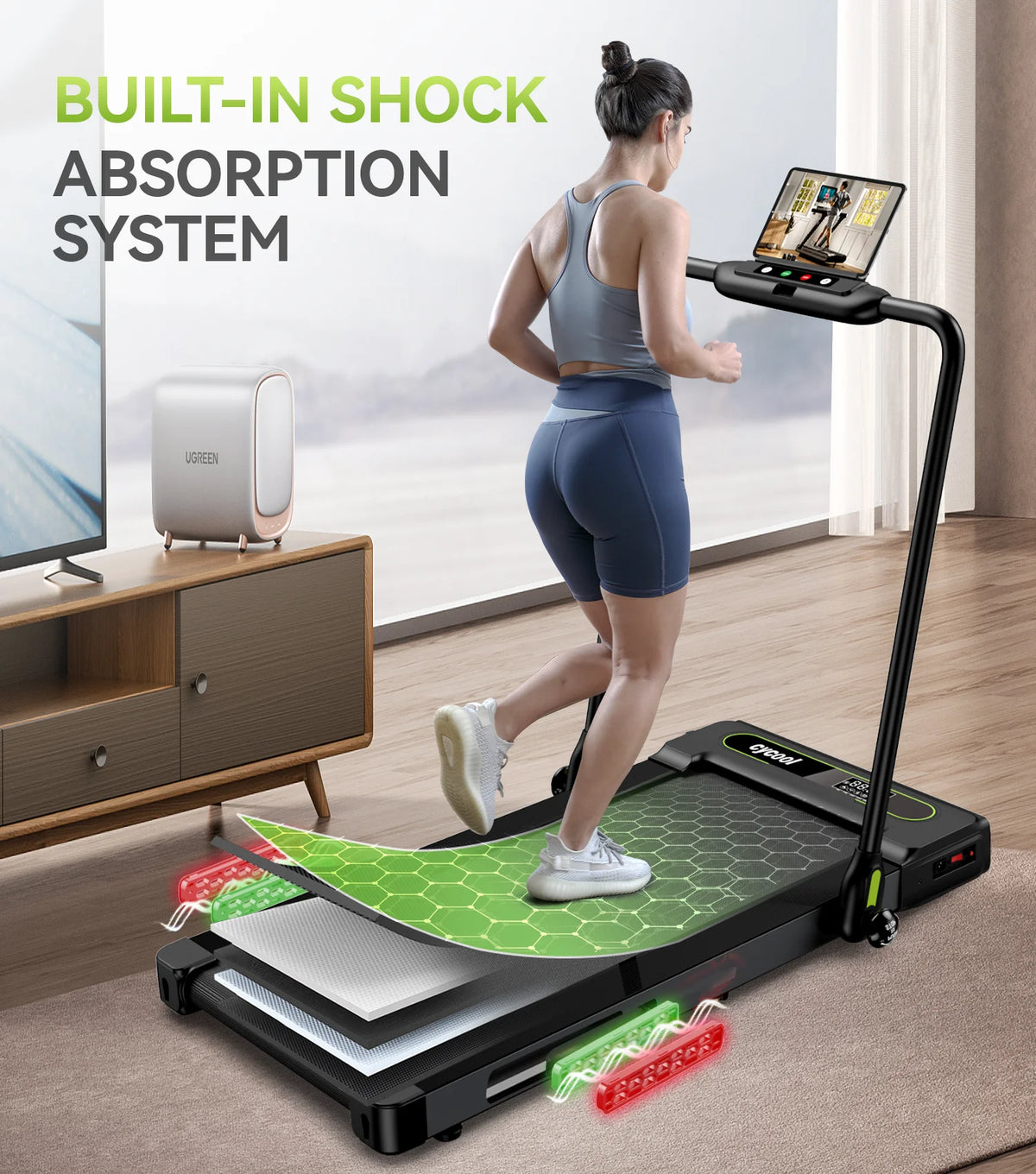 2.5HP Folding Treadmill with Display Screen K25788