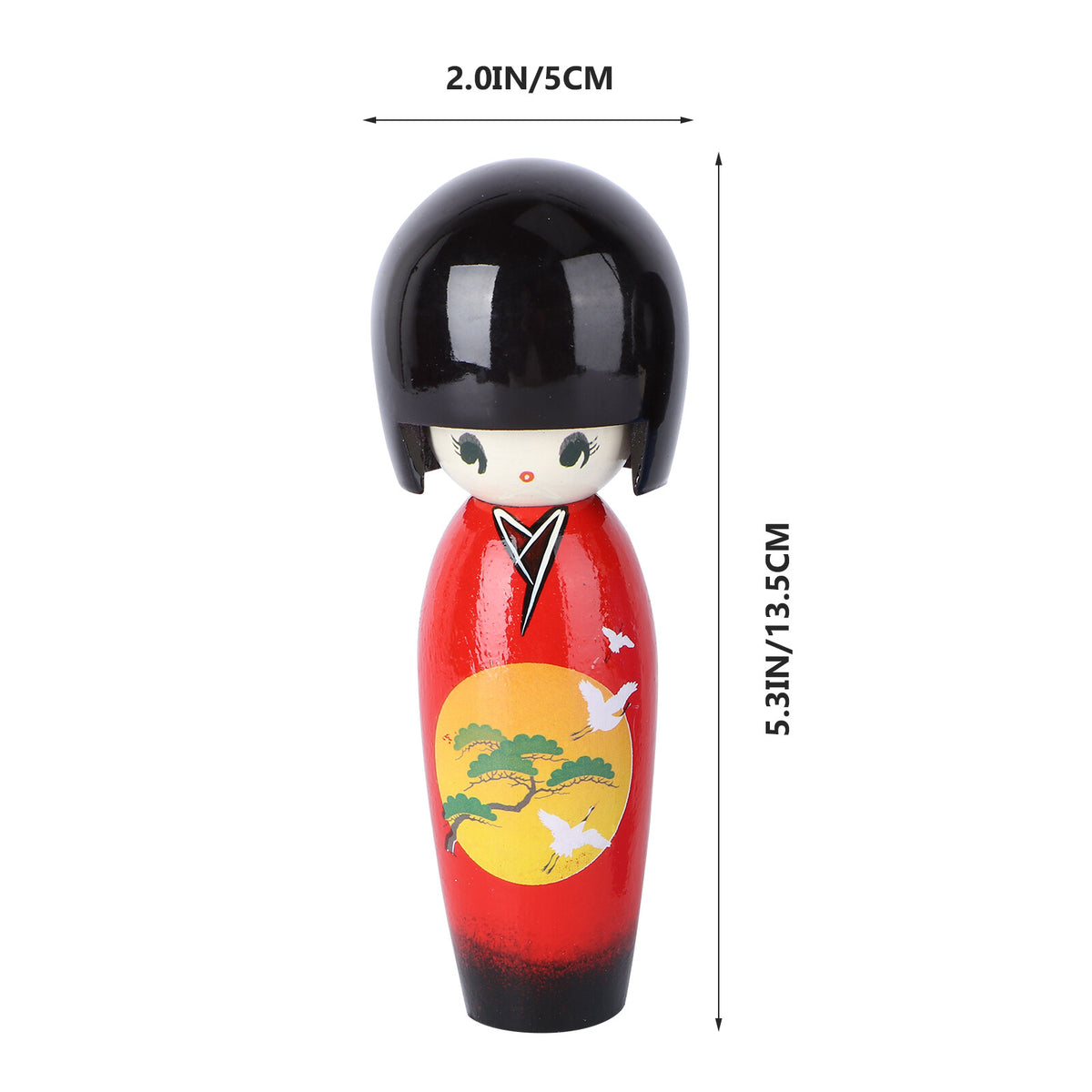 2Pcs Japanese Kimono Girl Dolls Wooden Toy Decor V77678