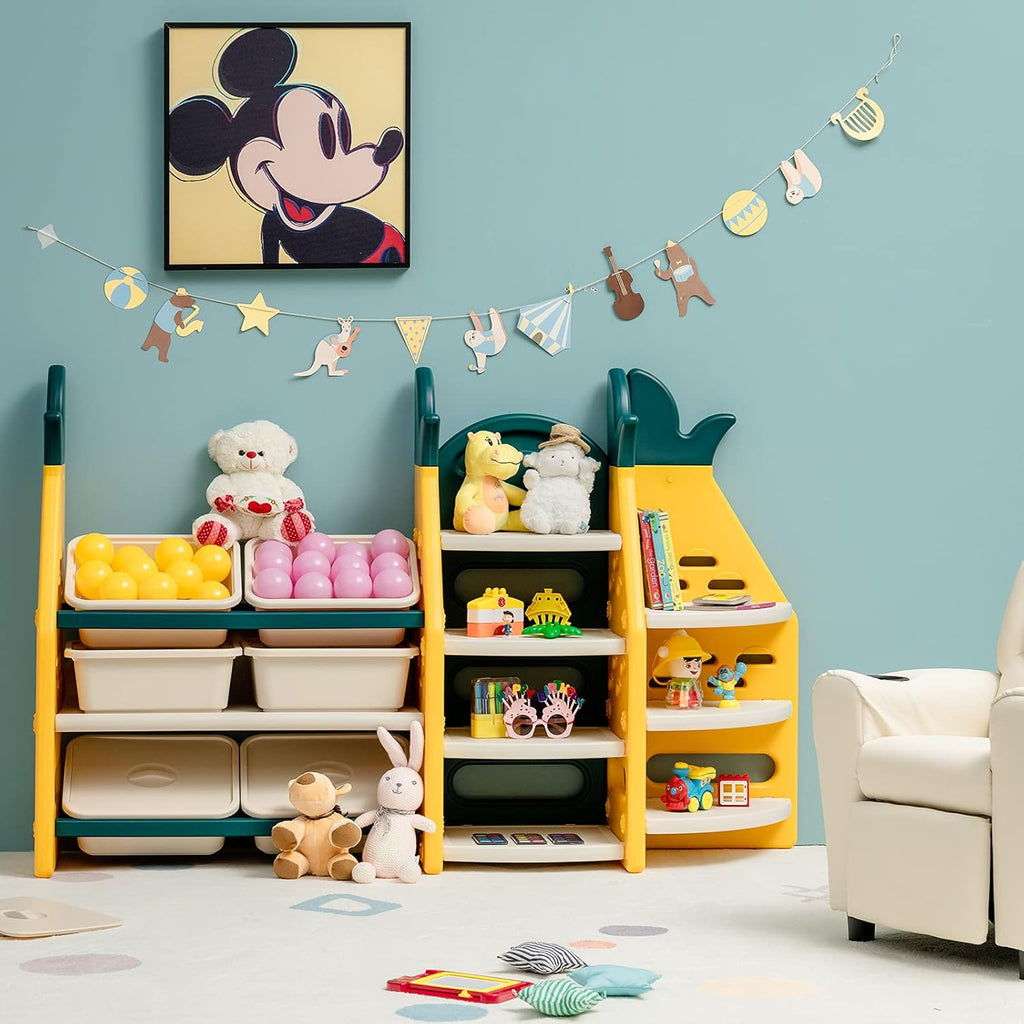 Kids Toy Storage Organizer with 6 Bins and 7 Shelves Q708