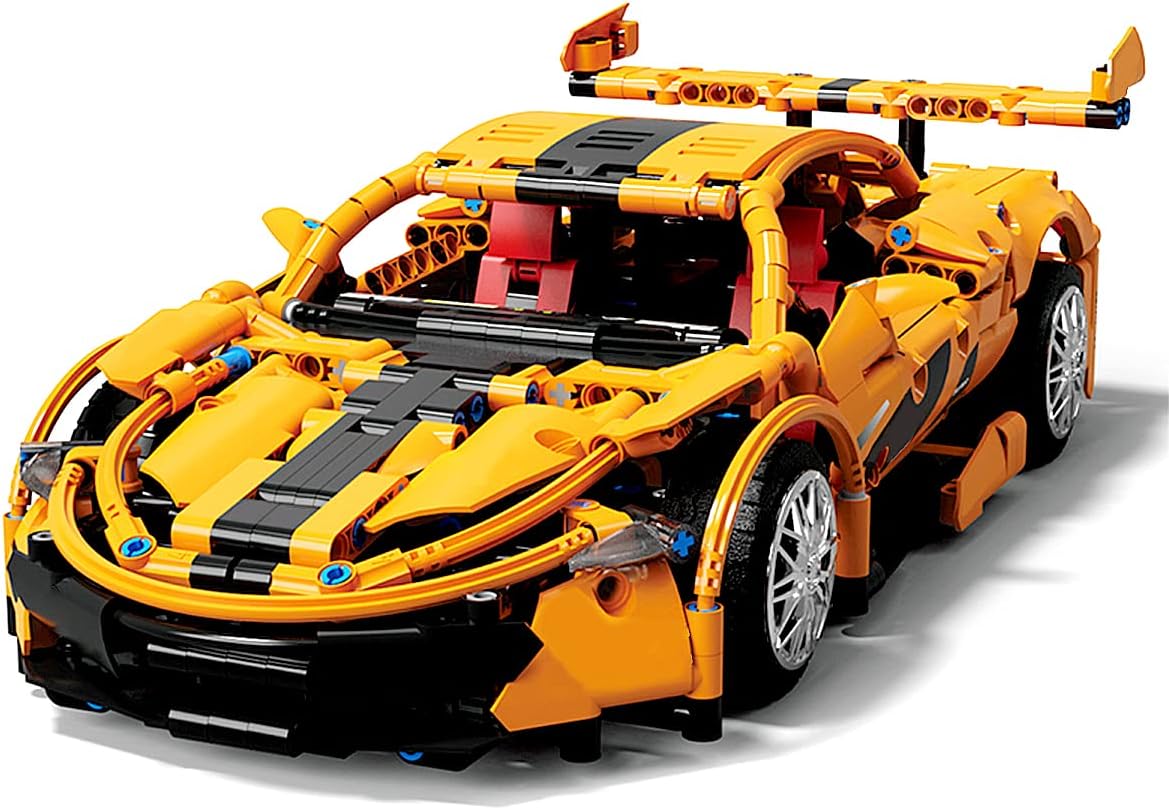 Orange Sports Car MOC Building Blocks Kit, 1258 Pcs Z15898