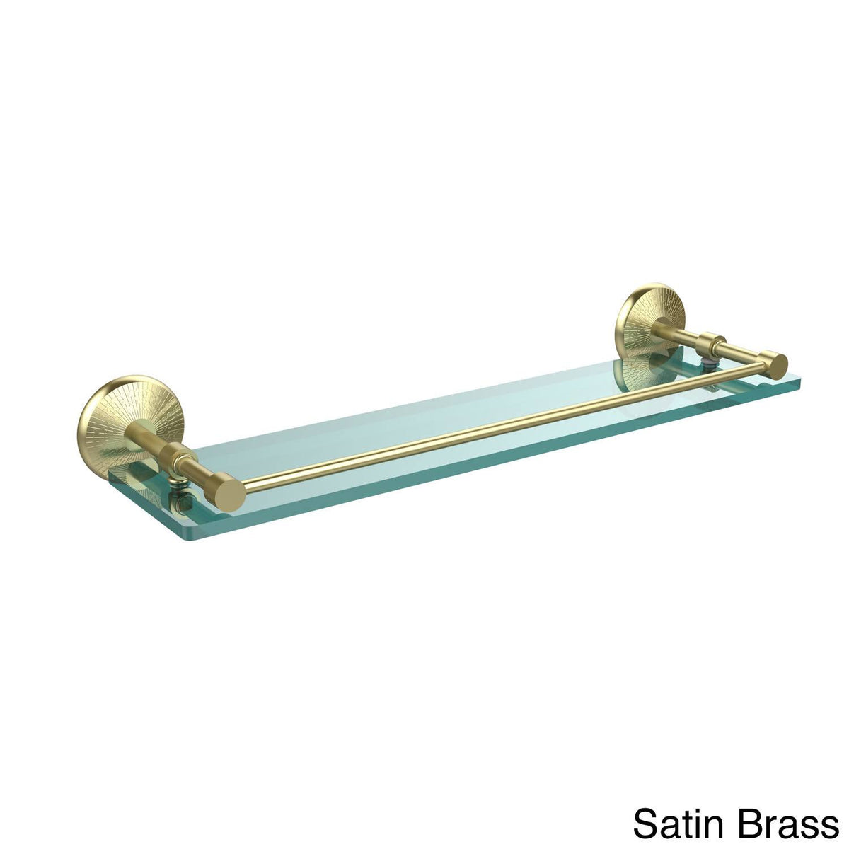 Matte Black 22 inch Tempered Glass Shelf with Gallery Rail J8846