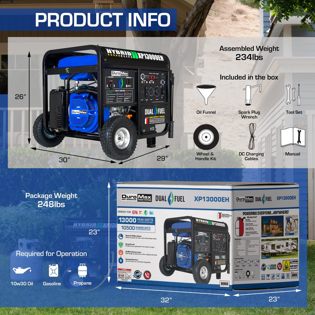 13,000-Watt Portable Gas Propane Generator W141664
