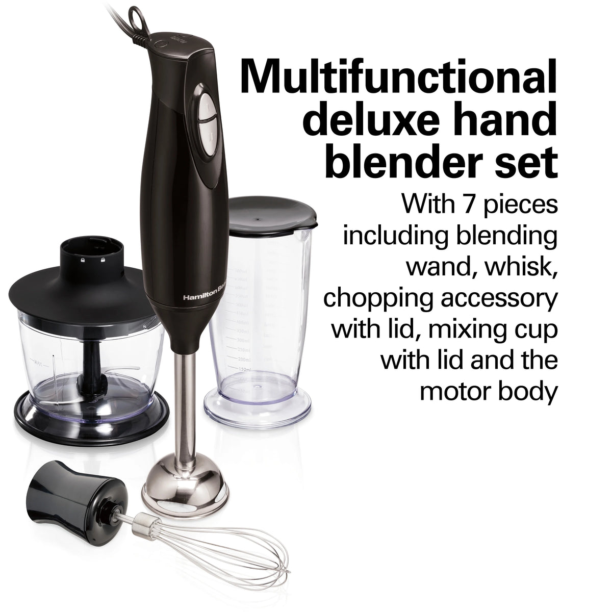 7 Piece Hand Blender Set, Black N8679