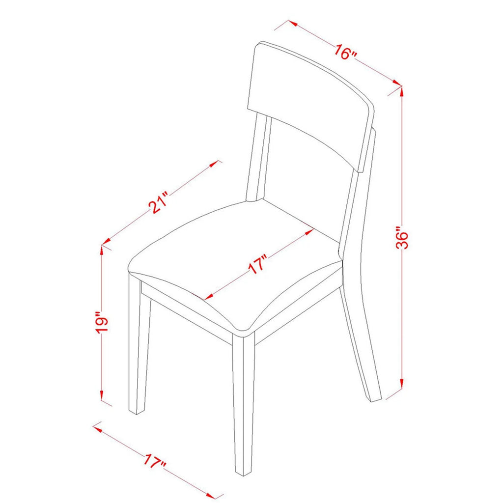 White Wood Slat Back Dining Chair Set of 2 Q60383