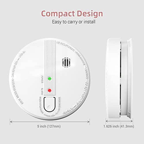 Hardwired Interconnected Photoelectric Smoke Detector with Replaceable 9V Battery T41173