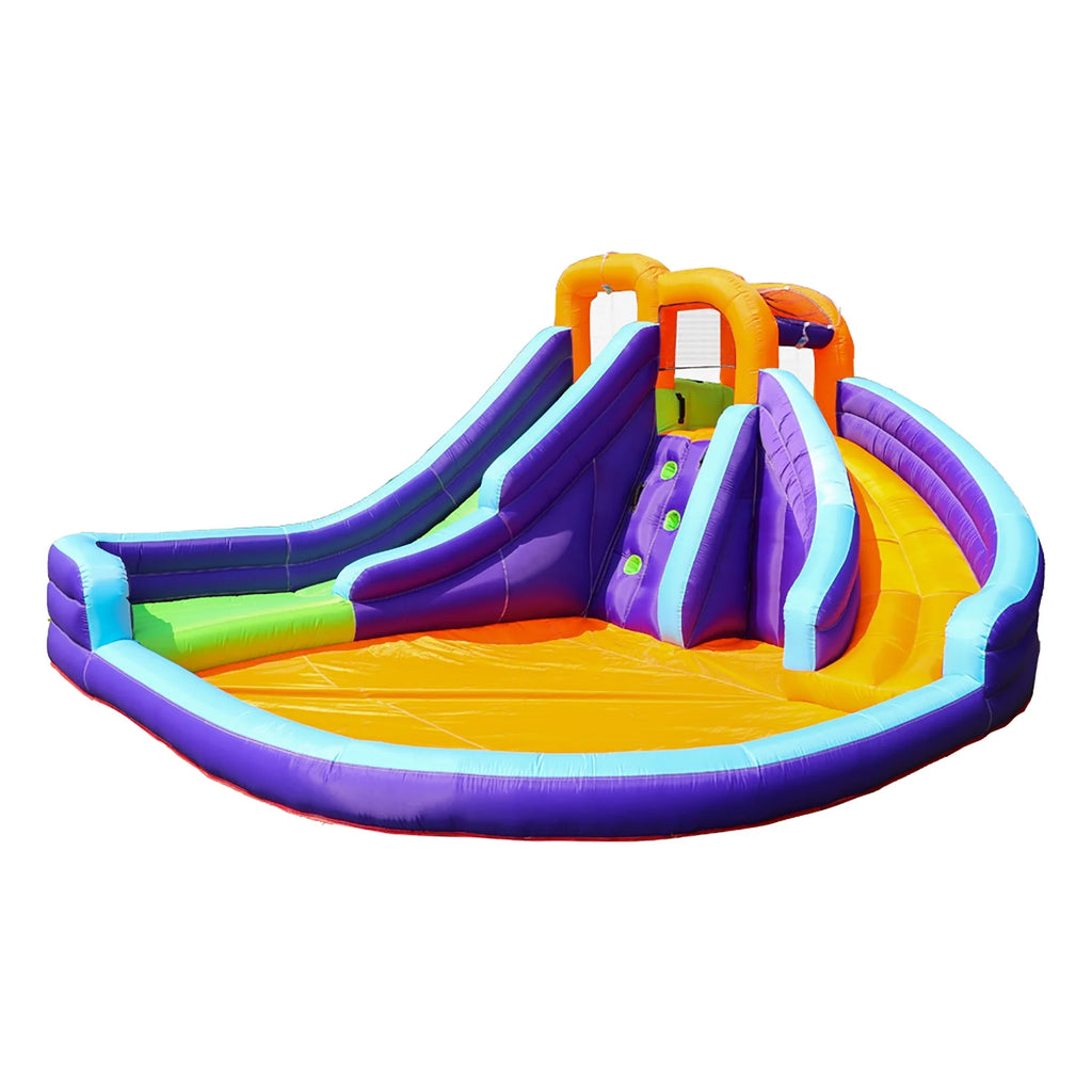 Double Slide Inflatable Water Park with Climbing Wall & Water Cannon N2915