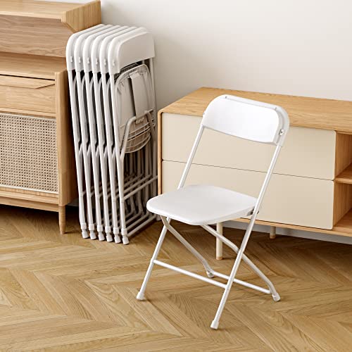 10 Pack White Plastic Folding Chair with Steel Frame X4560