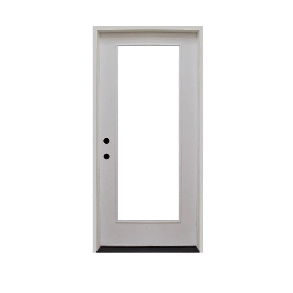 24 in. x 80 in. White Primed Fiberglass Prehung Front Door Z656