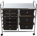 Black 9 Drawer Rolling Storage Cart H7258