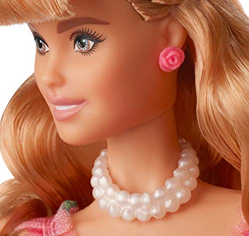 11.5-inch Blonde Hair Doll with Floral Gown and Doll Stand A996