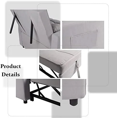 3-in-1 Convertible Sofa Bed Chair with Adjustable Backrest A80664