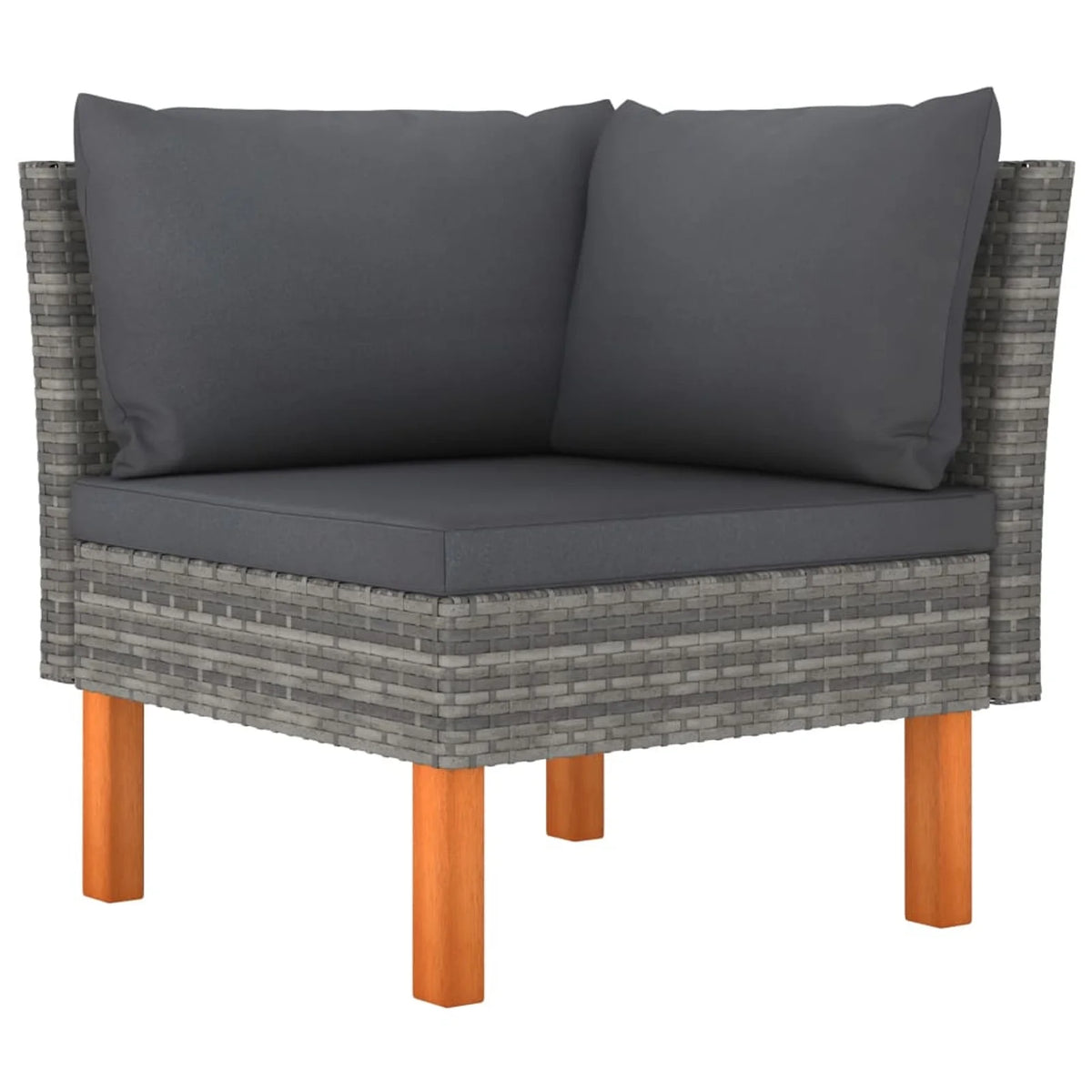 6 Piece Gray Poly Rattan Sectional Outdoor Furniture Set Z26833