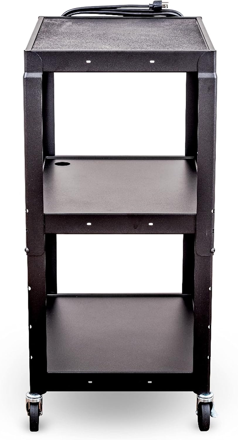 24 Height Adjustable Metal Cart - Black V259