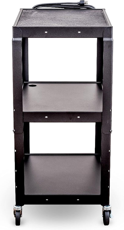 24 Height Adjustable Metal Cart - Black V259