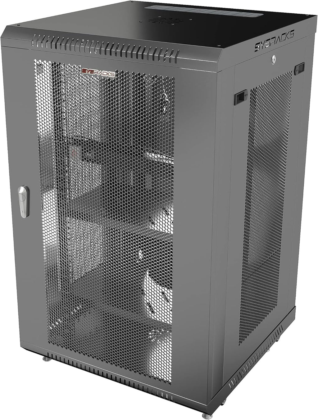 Wall Mount Server Rack Locking Network Cabinet 18 U Vented Enclosure with Casters Shelf U26365