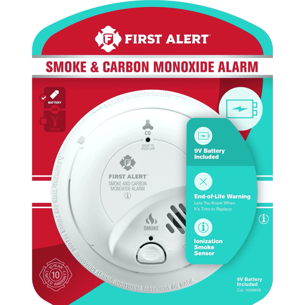 Smoke and Carbon Monoxide Detector with 9V Battery Q11473
