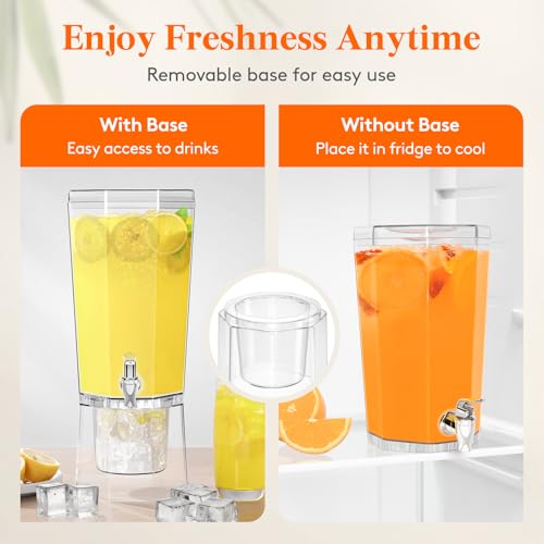 1 Gallon Clear Plastic Drink Dispensers with Stand, 2 Pcs Z798048