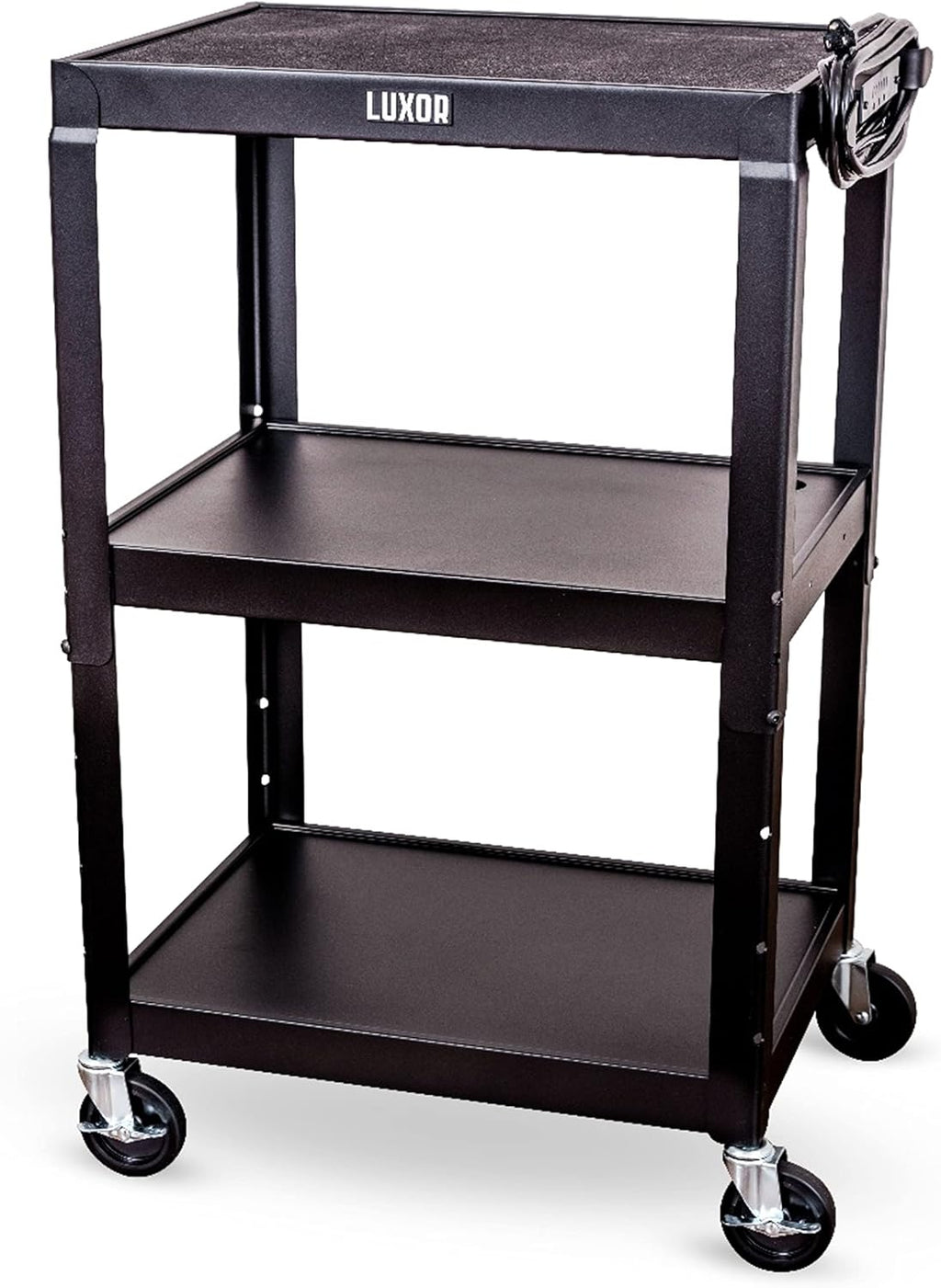 24 Height Adjustable Metal Cart - Black V259