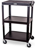 24 Height Adjustable Metal Cart - Black V259