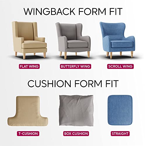 Blue Wingback Chair Slipcover U823096