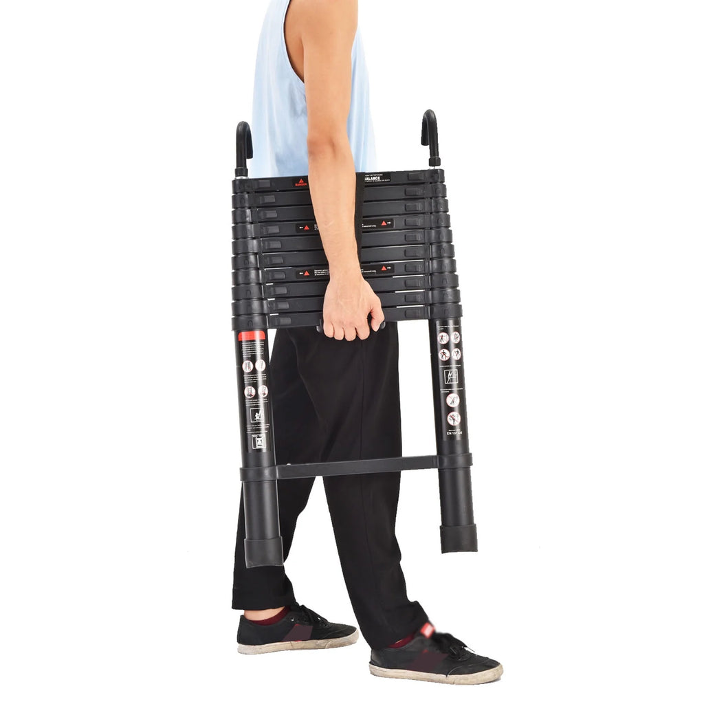 10.5ft Aluminum Extension Ladder with Anti-Slip Rubber Feet P902