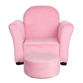 Pink Velvet Kids Sofa with Ottoman C15451