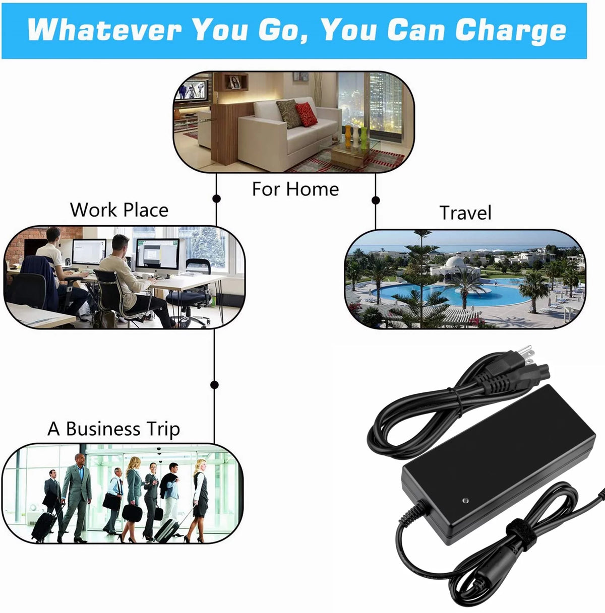 Compatible AC/DC Adapter Replacement Power Supply Cord Cable PS Charger D59121