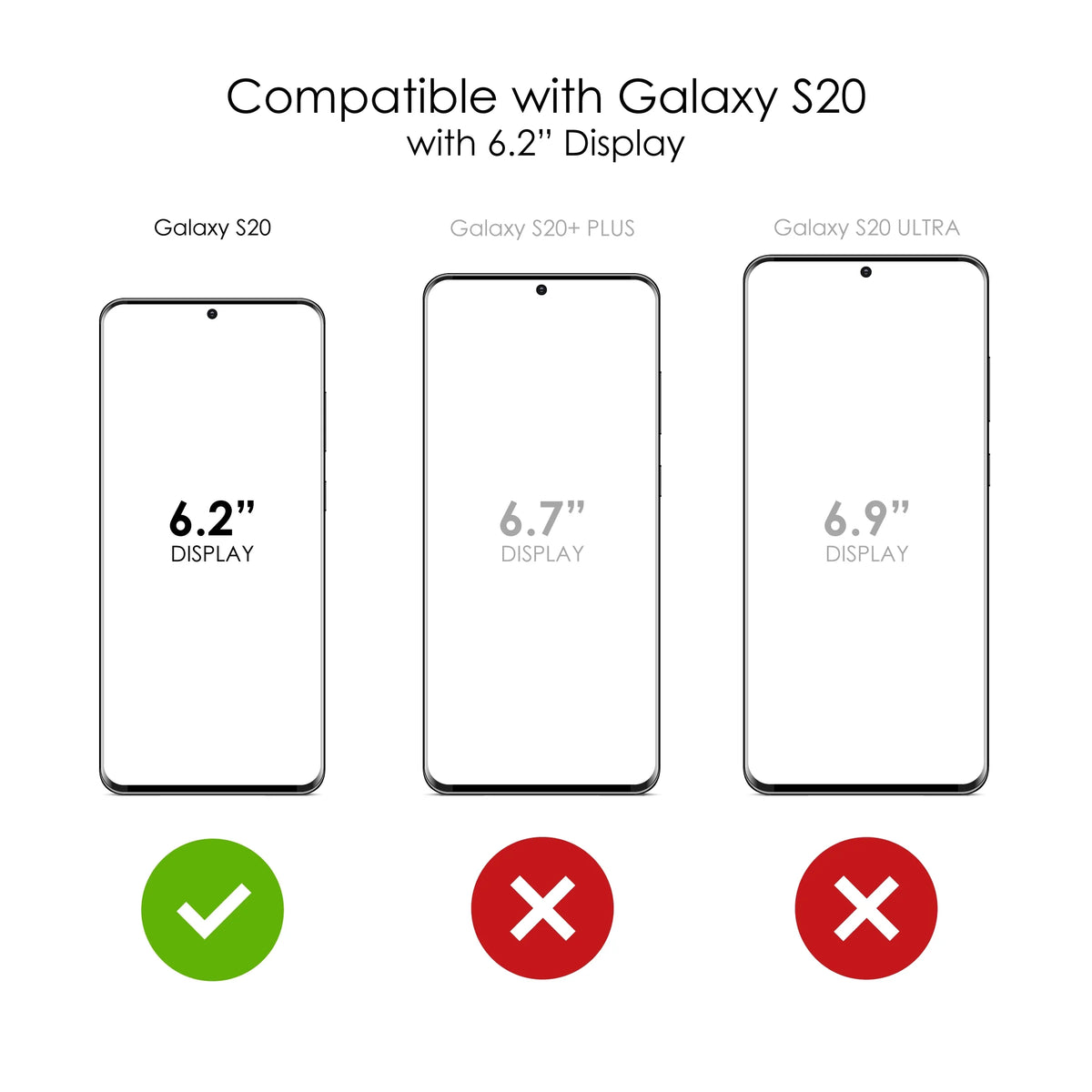 Clear Shockproof Hybrid Case for Galaxy S20 with TPU Bumper Acrylic Back Tempered Glass Screen Protector K943883