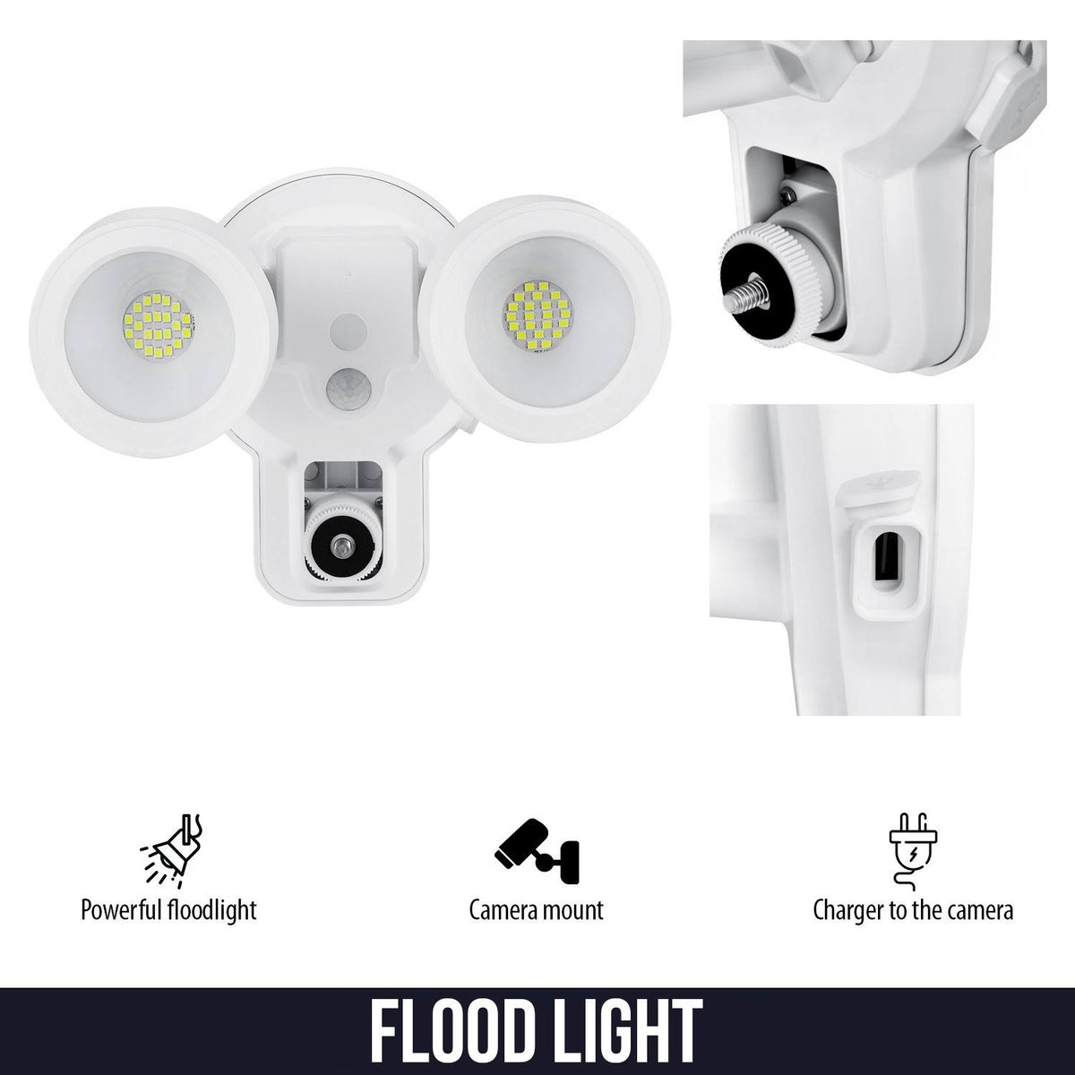 3-in-1 Floodlight, Charger and Mount for Wyze Cam Outdoor G683