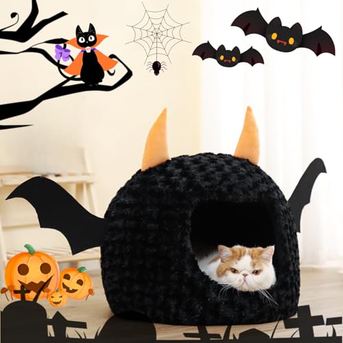 Halloween Cat Bed Warm Plush Removable Cushion H8072