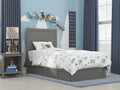 Twin Wood Platform Bed with Headboard Footboard & 2 Storage Drawers Grey L409793