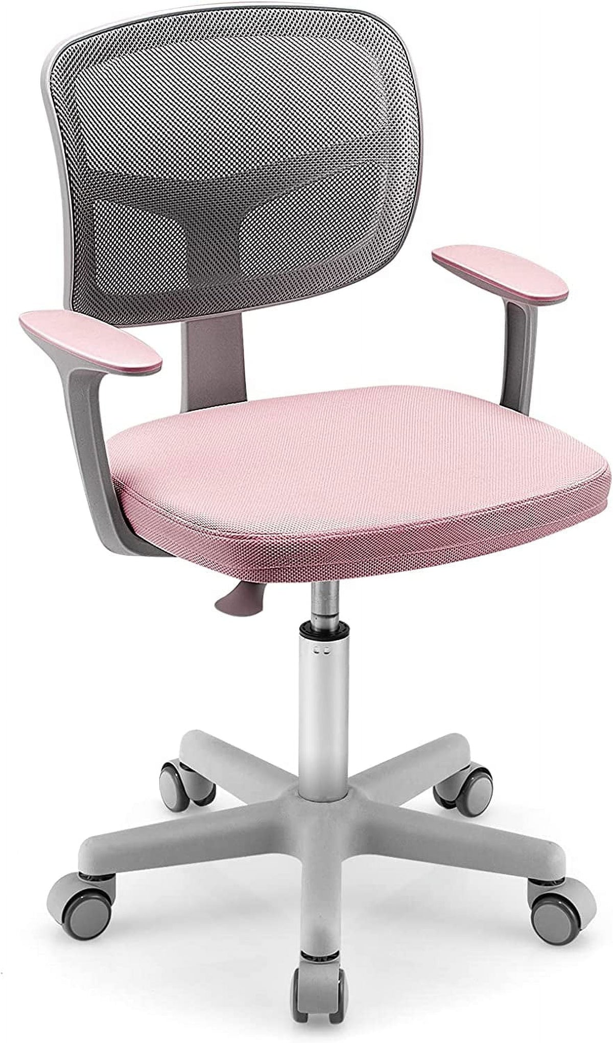 Kids Desk Chair with Adjustable Height, Lumbar Support, Mesh Seat (Pink) V81369