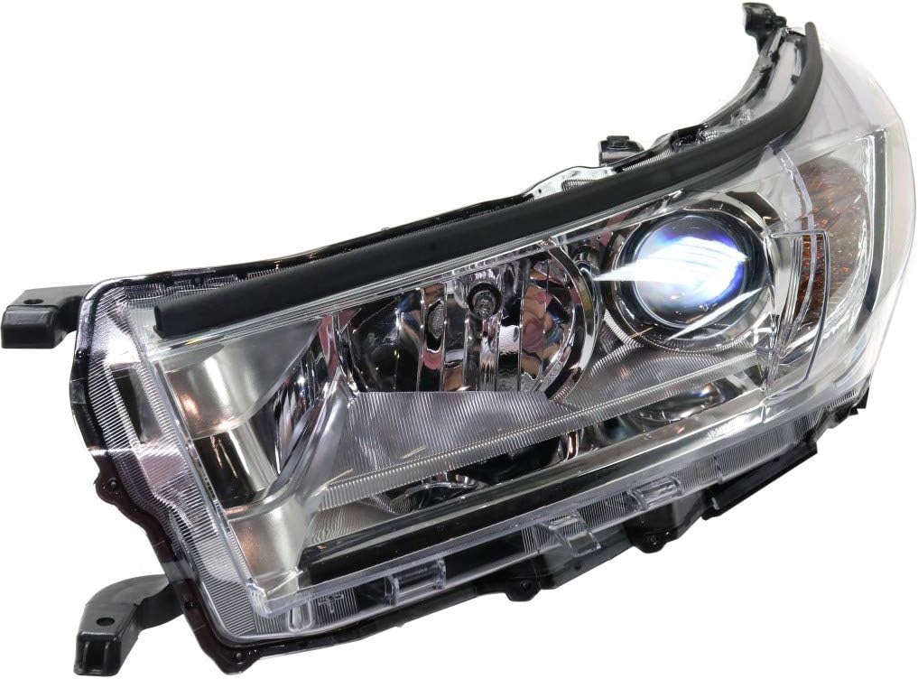 Smoked Chrome Accent Headlight with Bulbs for Toyota Highlander J803485