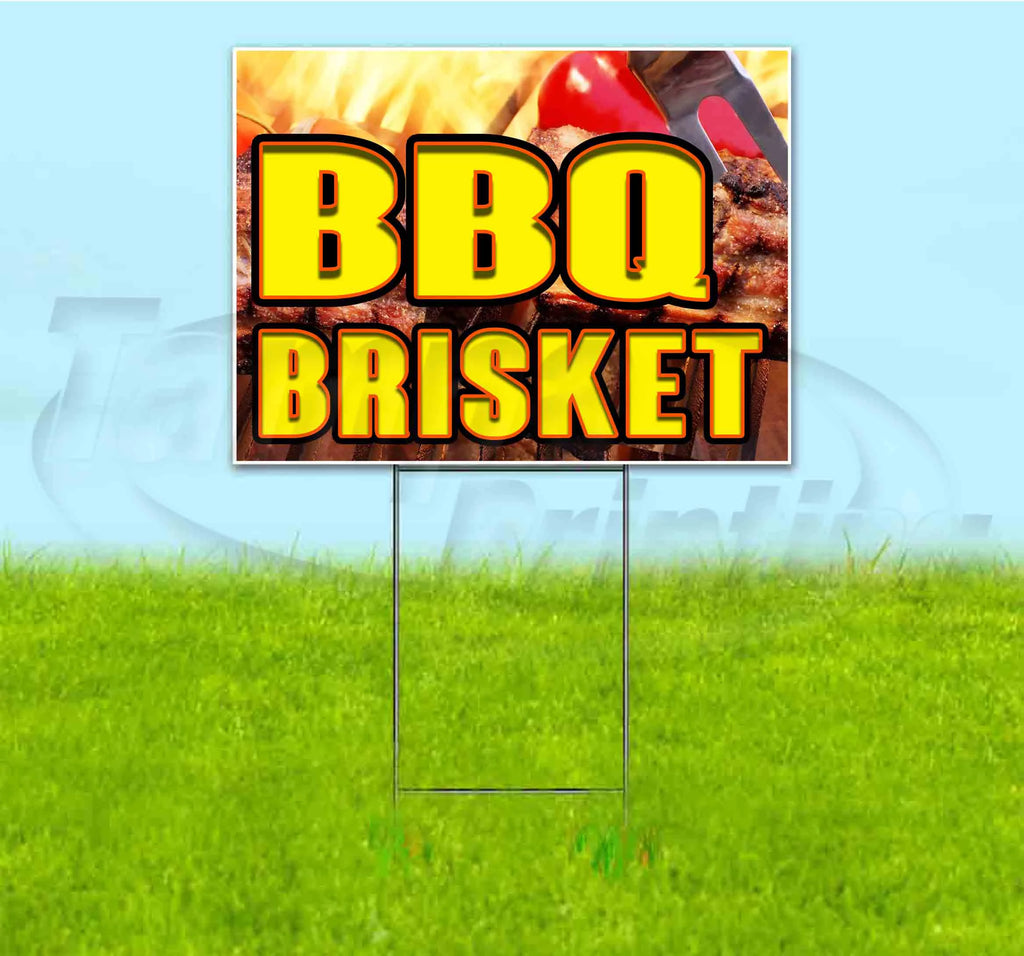 BBQ Brisket 18" x 24" Yard Sign with Metal Step Stake G89403