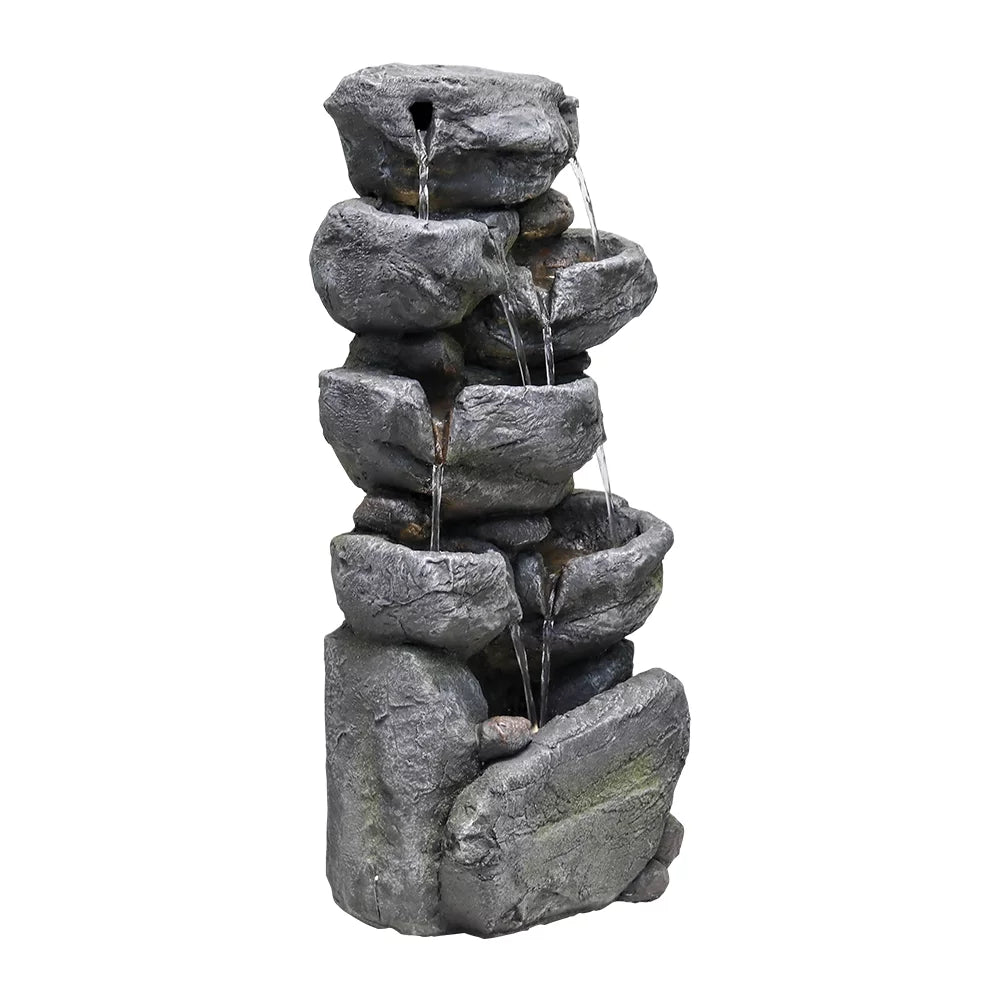 Stacked Rock Fountain with LED Lights W103837