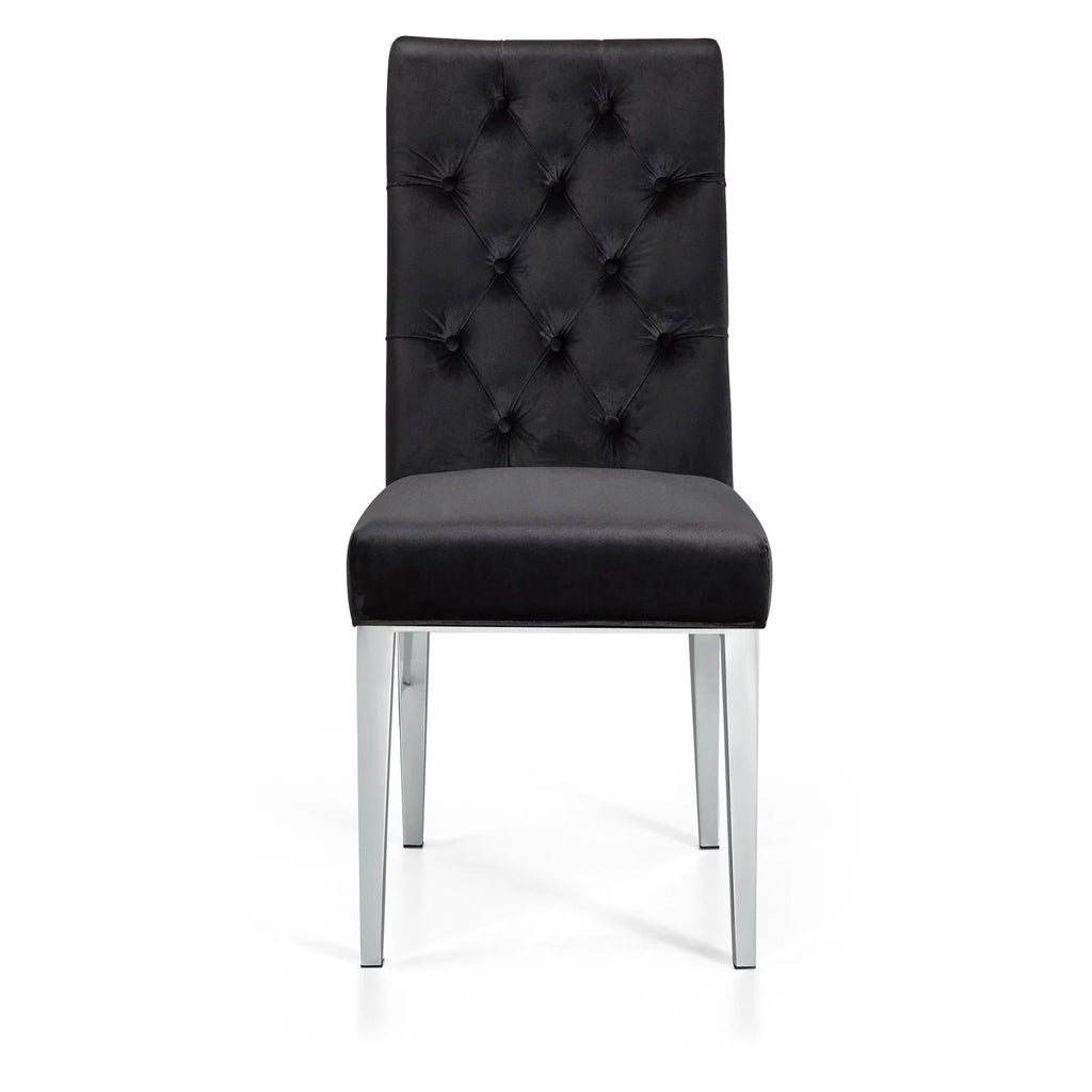 Black Velvet Dining Chair Set of 2 O2512