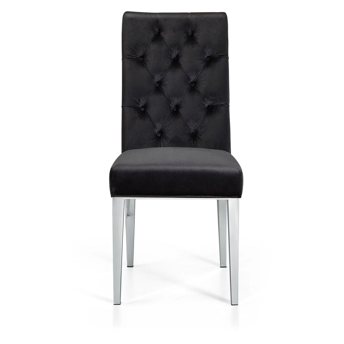Black Velvet Dining Chair Set of 2 O2512