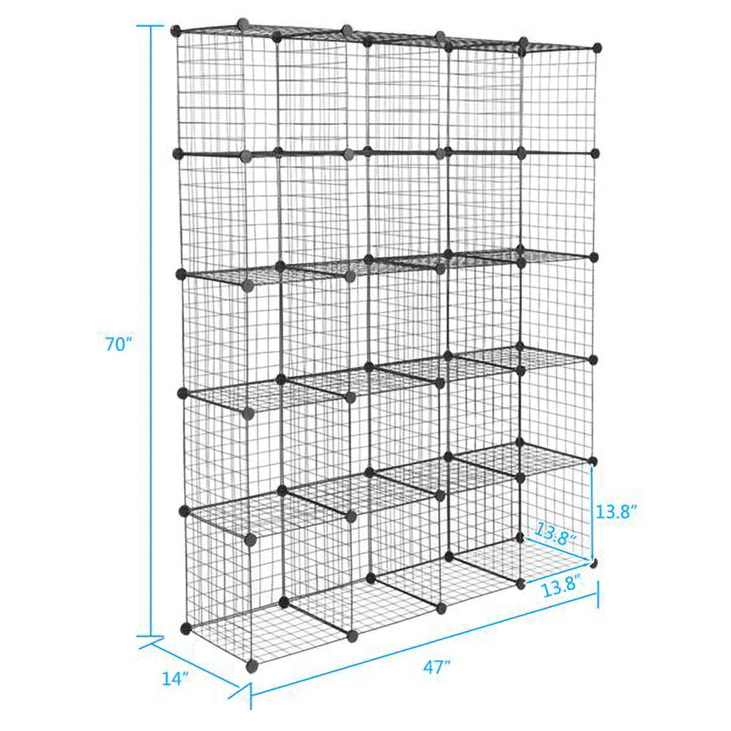 20-Cube Metal Grid Storage Shelves Organizer W860