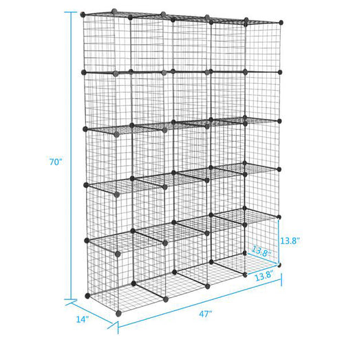 20-Cube Metal Grid Storage Shelves Organizer W860