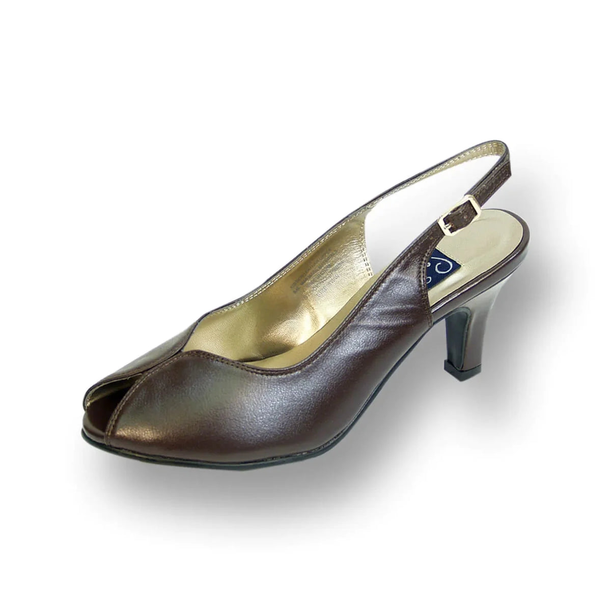 Wide Width Leather Slingback Pumps F46331