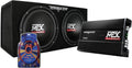 12 Inch 1200W Dual Loaded Car Subwoofer Audio Sub Box and Amplifier with 4 Gauge 3000 Watt Amplifier Wiring Amp Kit S39456