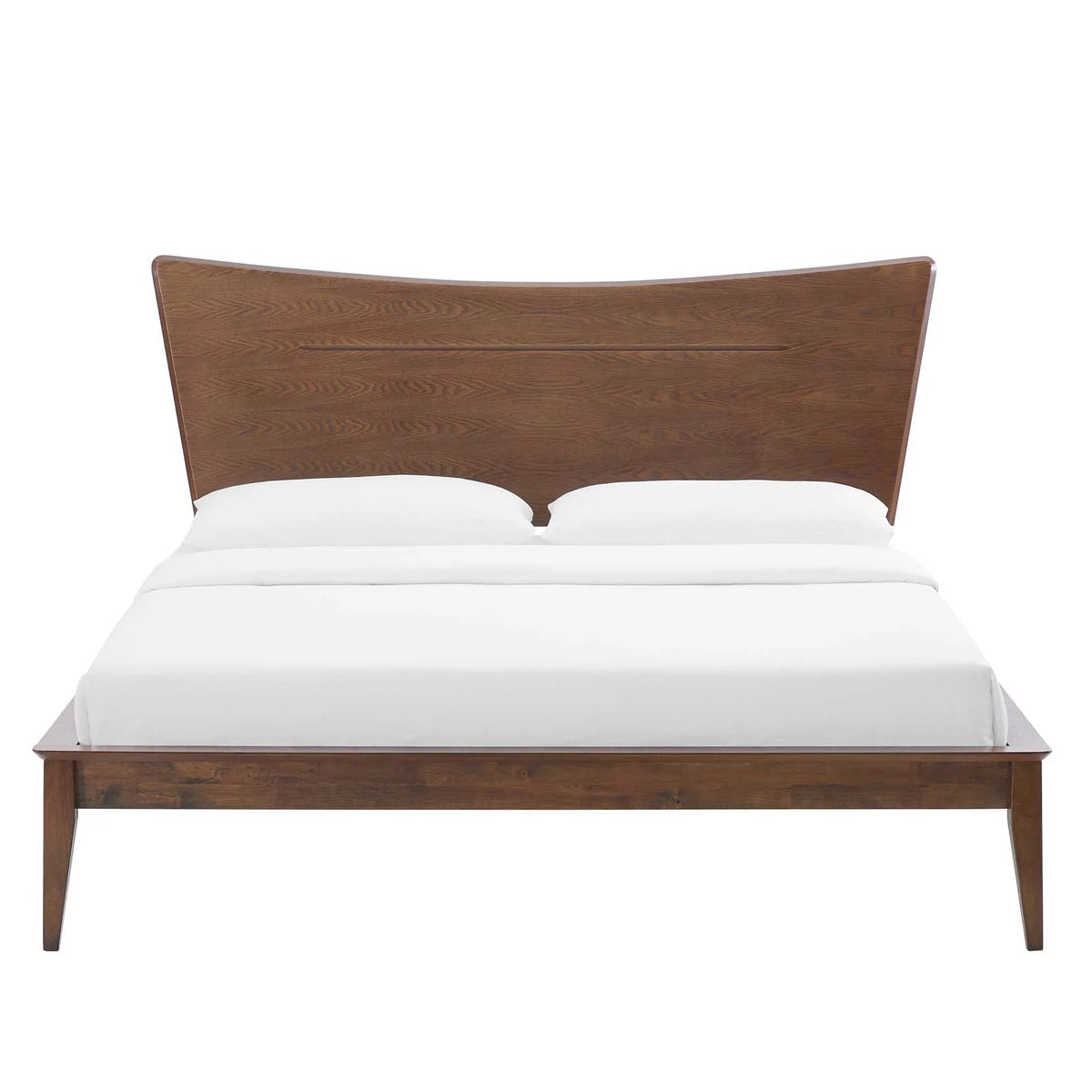 King Wood Platform Bed in Walnut W90567