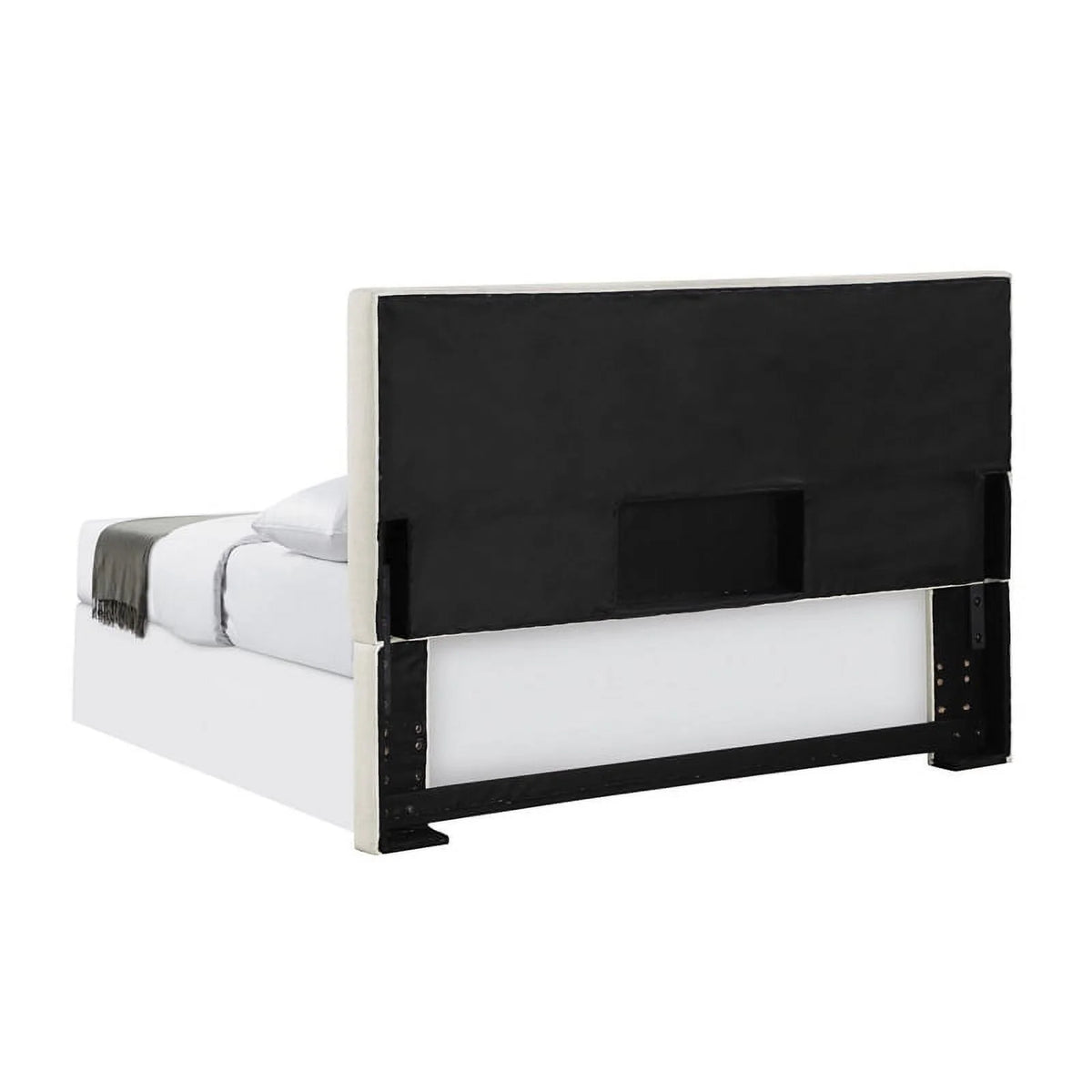 Sand Beige Fabric Upholstered King Headboard K9491