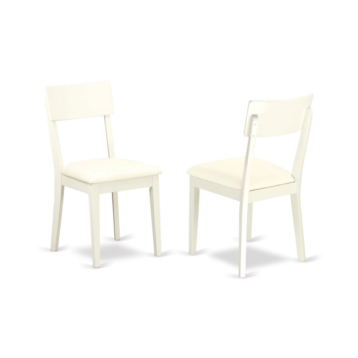 White Wood Slat Back Dining Chair Set of 2 Q60383
