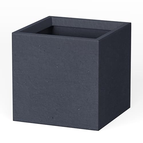 10 Inch Square Concrete Planter with Drainage Hole F768